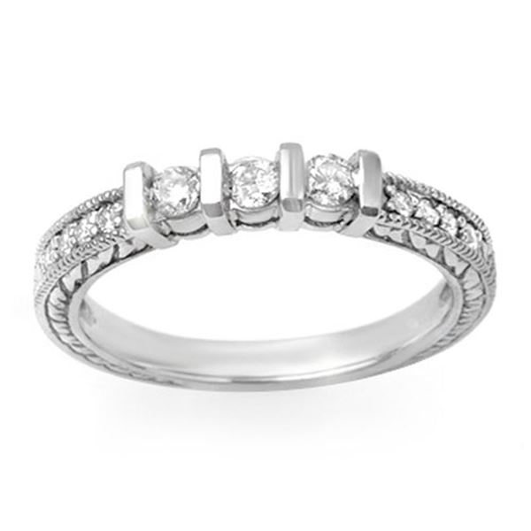 0.55 ctw Certified VS/SI Diamond Ring 14k White Gold - REF-42W2H