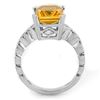 Image 2 : 4.25 ctw Citrine & Diamond Ring 10k White Gold - REF-25G9W