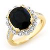 Image 1 : 5.33 ctw Blue Sapphire & Diamond Ring 10k Yellow Gold - REF-72Y8X