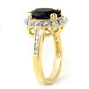 Image 2 : 5.33 ctw Blue Sapphire & Diamond Ring 10k Yellow Gold - REF-72Y8X