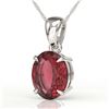 Image 1 : 3 ctw Pink Tourmaline Designer Necklace 18k White Gold - REF-42G3W