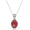 Image 2 : 3 ctw Pink Tourmaline Designer Necklace 18k White Gold - REF-42G3W