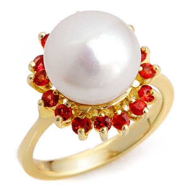 0.75 ctw Red Sapphire Ring 10k Yellow Gold - REF-21X3A
