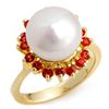 Image 1 : 0.75 ctw Red Sapphire Ring 10k Yellow Gold - REF-21X3A