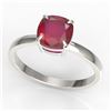 Image 2 : 2 ctw Cushion Cut Ruby Designer Engagment Ring 18k White Gold - REF-28M2G