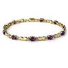 Image 1 : 2.03 ctw Amethyst & Diamond Bracelet 10k Yellow Gold - REF-19A2N