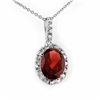 Image 1 : 2.05 ctw Garnet & Diamond Pendant 14k White Gold - REF-13X5A