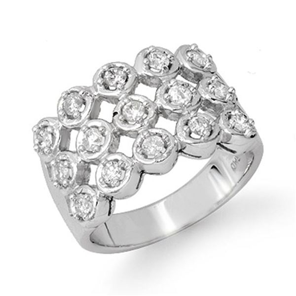 1.0 ctw Certified VS/SI Diamond Ring 14k White Gold - REF-99H3R