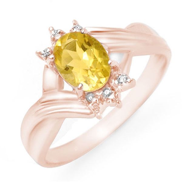 1.04 ctw Citrine & Diamond Ring 14k Rose Gold - REF-16W4H