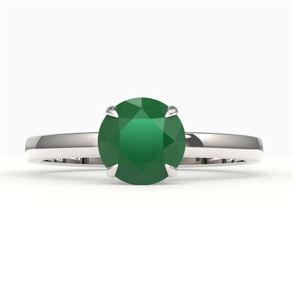2 ctw Emerald Designer Engagment Ring 18k White Gold - REF-25H6R