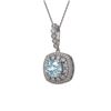 Image 1 : 5.28 ctw Aquamarine & Diamond Victorian Necklace 14K White Gold - REF-209M3G