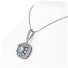 Image 3 : 5.28 ctw Aquamarine & Diamond Victorian Necklace 14K White Gold - REF-209M3G