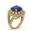 Image 2 : 6.47 ctw Certified Sapphire & Diamond Victorian Ring 14K Yellow Gold - REF-158A2N