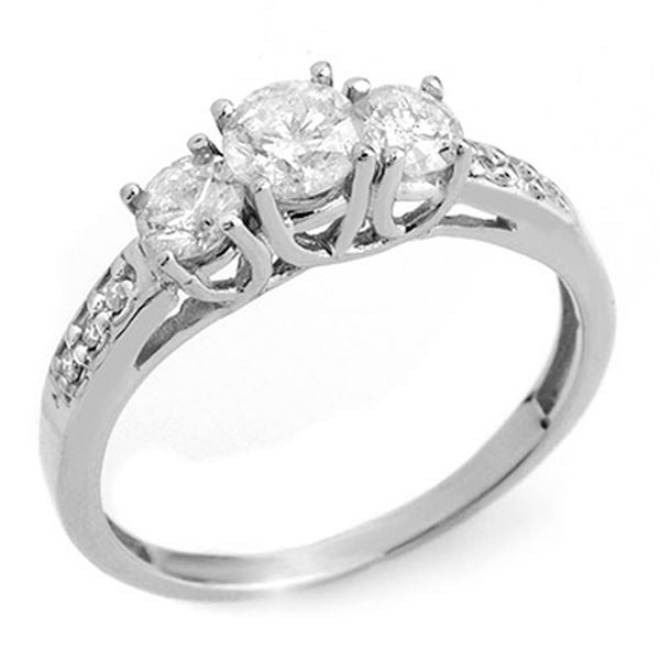 1.0 ctw Certified VS/SI Diamond Ring 14k White Gold - REF-87A5N