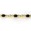 Image 2 : 5.32 ctw Blue Sapphire & Diamond Bracelet 10k Yellow Gold - REF-26N2F