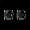 Image 1 : 1.50 ctw Fancy Black Diamond Solitaire Stud Earrings 10k Rose Gold - REF-31G3W