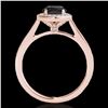 Image 2 : 1.33 ctw Certified Black Diamond Solitaire Halo Ring 10k Rose Gold - REF-47G8W