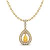 Image 2 : 1.15 ctw Citrine & Micro Pave VS/SI Diamond Necklace 14k Yellow Gold - REF-47X5A