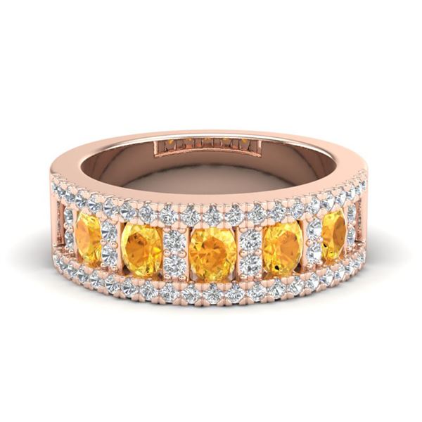 2 ctw Citrine & Micro VS/SI Diamond Ring 10k Rose Gold - REF-47R9K