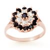 Image 1 : 1.02 ctw Blue Sapphire & Diamond Ring 18k Rose Gold - REF-23A6N