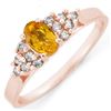 Image 1 : 0.74 ctw Yellow Sapphire & Diamond Ring 10k Rose Gold - REF-16W8H