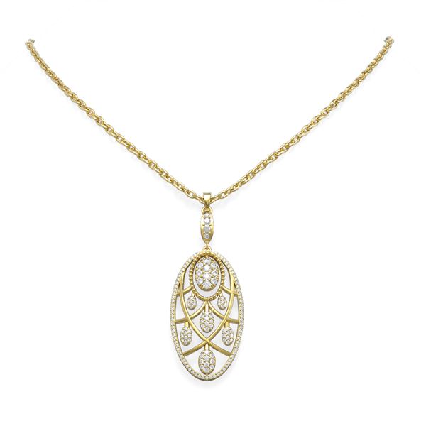 2.47 ctw Diamond Necklace 18K Yellow Gold - REF-228M2G