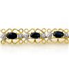 Image 2 : 7.02 ctw Blue Sapphire & Diamond Bracelet 10k Yellow Gold - REF-53F5M