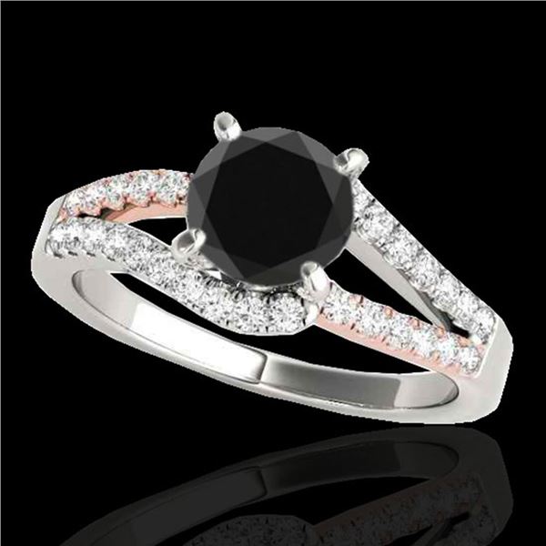 1.4 ctw Certified VS Black Diamond Solitaire Ring 10k 2Tone Gold - REF-52K6Y