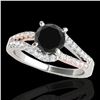 Image 1 : 1.4 ctw Certified VS Black Diamond Solitaire Ring 10k 2Tone Gold - REF-52K6Y