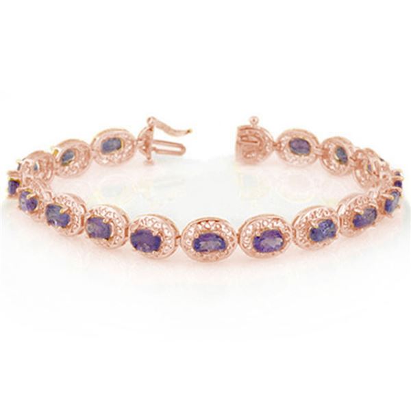 18.0 ctw Tanzanite Bracelet 14k Rose Gold - REF-123F6M