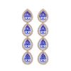 Image 1 : 9.01 ctw Tanzanite & Diamond Micro Pave Halo Earrings 10k Rose Gold - REF-193F6M