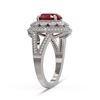 Image 3 : 4.55 ctw Certified Ruby & Diamond Victorian Ring 14K White Gold - REF-143Y6X