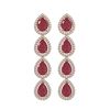 Image 1 : 10.2 ctw Ruby & Diamond Micro Pave Halo Earrings 10k Rose Gold - REF-155K5Y