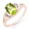 Image 1 : 1.55 ctw Peridot & Diamond Ring 14k Rose Gold - REF-15G3W
