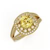 Image 1 : 2.09 ctw Canary Citrine & Diamond Victorian Ring 14K Yellow Gold - REF-83X6A