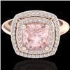 Image 1 : 1.92 ctw Morganite & Micro VS/SI Diamond Pave Ring 14k Rose Gold - REF-51M8G