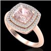 Image 2 : 1.92 ctw Morganite & Micro VS/SI Diamond Pave Ring 14k Rose Gold - REF-51M8G