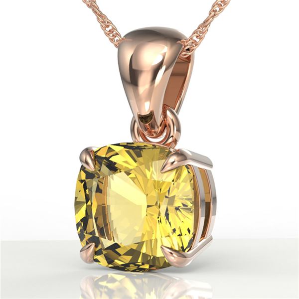 1.50 Cushion Cut ctw Citrine Designer Necklace 14k Rose Gold - REF-15K2Y