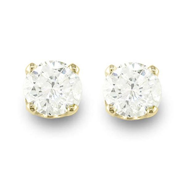 0.25 ctw Certified VS/SI Diamond Stud Earrings 14k Yellow Gold - REF-15N3F