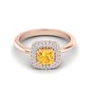 Image 1 : 1.16 ctw Citrine & Micro VS/SI Diamond Ring Halo 14k Rose Gold - REF-44Y8X