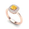 Image 2 : 1.16 ctw Citrine & Micro VS/SI Diamond Ring Halo 14k Rose Gold - REF-44Y8X