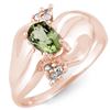 Image 1 : 0.54 ctw Green Tourmaline & Diamond Ring 10k Rose Gold - REF-18R2K