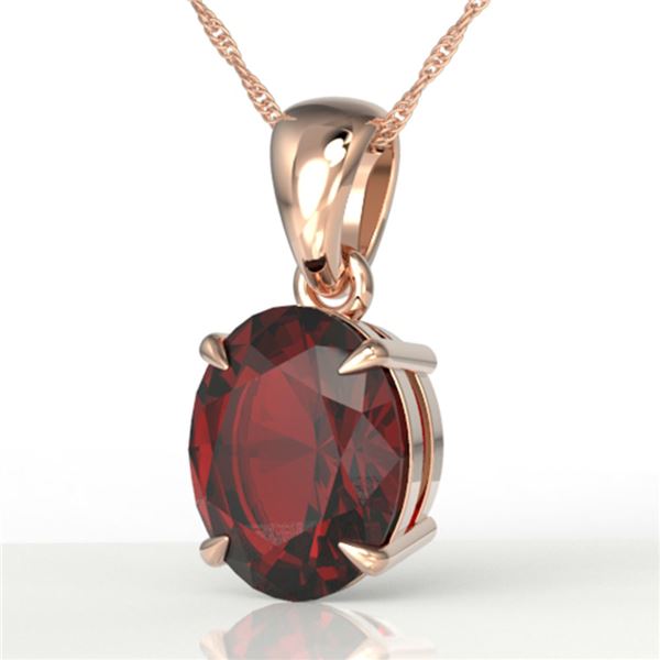 3.50 ctw Garnet Designer Necklace 14k Rose Gold - REF-25G9W