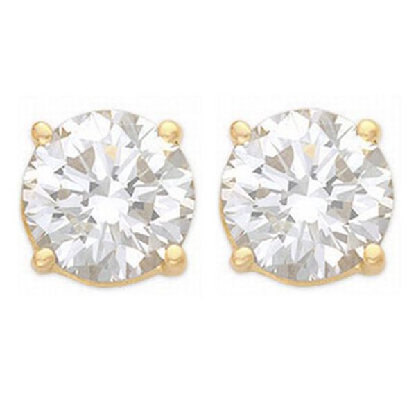 1.0 ctw Certified VS/SI Diamond Stud Earrings 14k Yellow Gold - REF-120Y3X
