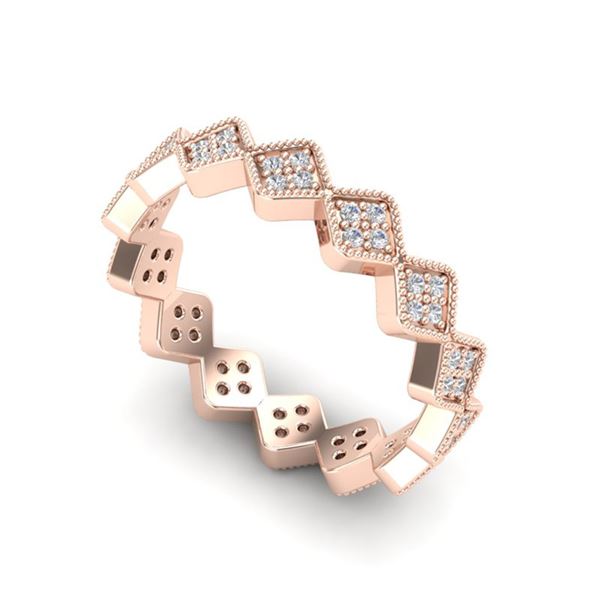 0.42 ctw Eternity Micro Pave VS/SI Diamond Ring Designer 14k Rose Gold - REF-32N8F