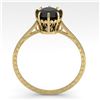 Image 3 : 1.0 ctw Black Diamond Engagment Ring Vintage 18k Yellow Gold - REF-42H2R