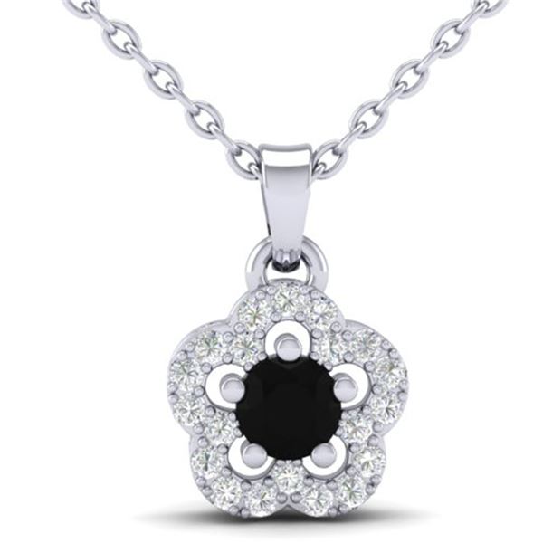 0.33 ctw Micro Pave VS/SI Diamond Certified Necklace 10k White Gold - REF-14K6Y