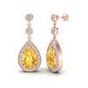 Image 2 : 4.50 ctw Citrine & Micro VS/SI Diamond Earrings Designer 14k Rose Gold - REF-47G9W