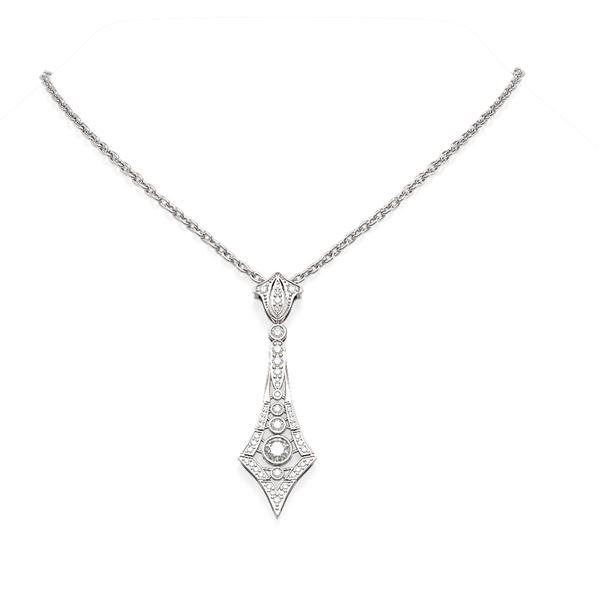 1.64 ctw Diamond Necklace 18K White Gold - REF-224K9Y