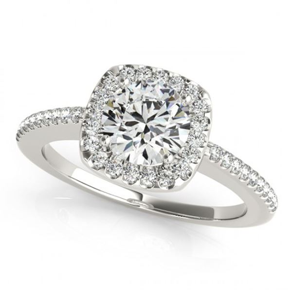0.75 ctw Certified VS/SI Diamond Halo Ring 18k White Gold - REF-98A9N